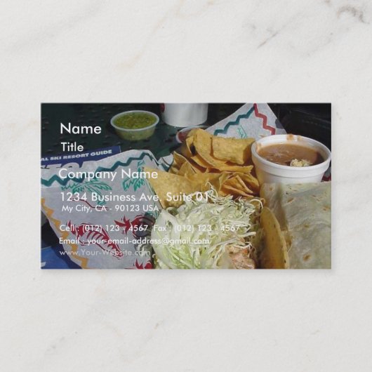 Carte De Visite Salsa de Mexicain de nourriture de taco de (Devant)