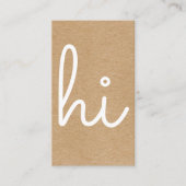Carte De Visite Salut Rustic Kraft (Devant)
