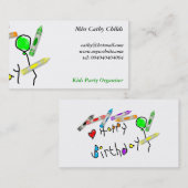 Carte De Visite Salutation d'anniversaire de crayon, (Devant / Derrière)