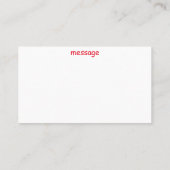 Carte De Visite Salutation de Bulldog Père Noël (Dos)