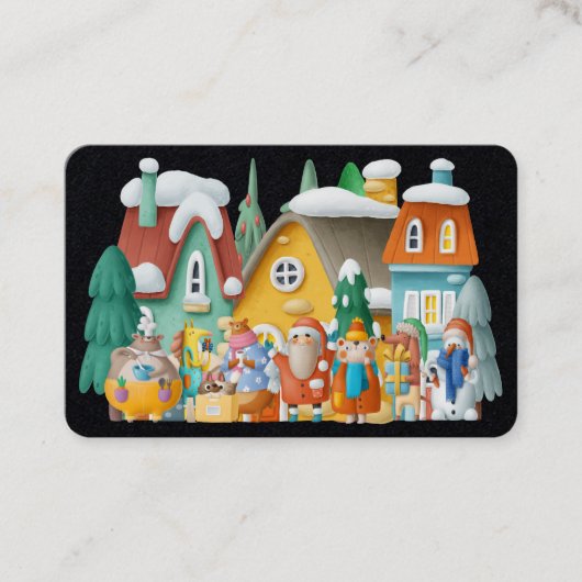 Carte De Visite Salutation de Noël 3D  (Devant)