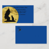 Carte De Visite Salutation de sorcière pleine lune silhouette de c (Devant / Derrière)