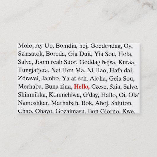 Carte De Visite salutations (Devant)