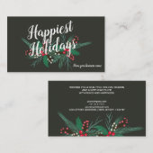 Carte De Visite Salutations corporatives mistletoe aquarelle rouge (Devant / Derrière)