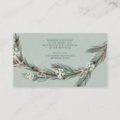 Carte De Visite Salutations d'entreprise neige verte de couronne d (Dos)