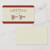 Carte De Visite Salutations du pôle Nord (Devant / Derrière)