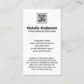 Carte De Visite Salutations linguistiques (Dos)