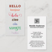 Carte De Visite Salutations linguistiques (Devant / Derrière)