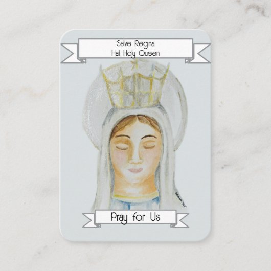 Carte De Visite Salve Regina, Hail Holy Queen Prayer Card (Devant)