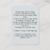 Carte De Visite Salve Regina, Hail Holy Queen Prayer Card (Dos)