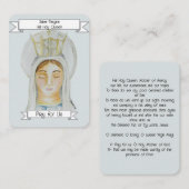 Carte De Visite Salve Regina, Hail Holy Queen Prayer Card (Devant / Derrière)