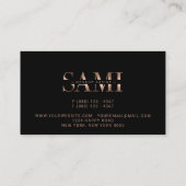 Carte De Visite Sami Rose métallique Gold Black Frame Vip (Dos)