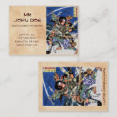 Carte De Visite samouraï, guerrier cool oriental (Devant / Derrière)