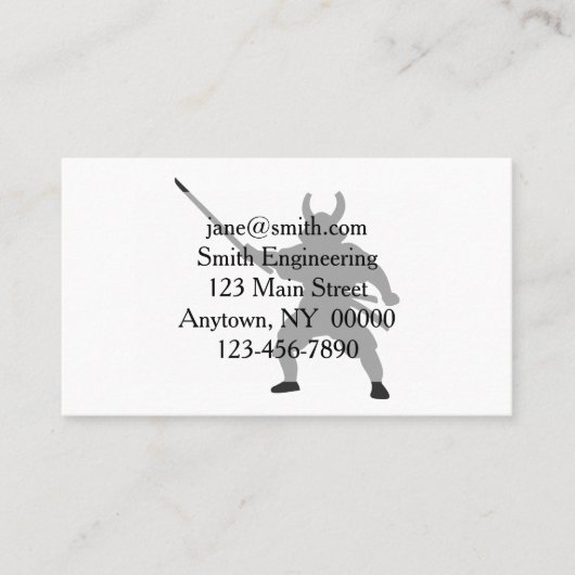 Carte De Visite Samurai Warrior avec épée - Choisir la couleur de (Devant)