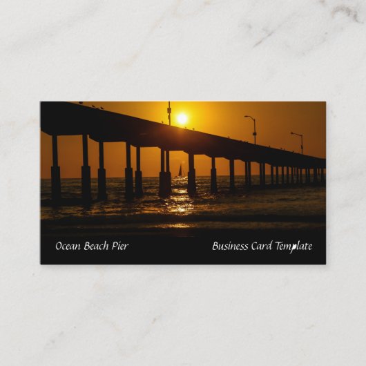 Carte De Visite San Diego Sunset Ocean Beach Pier (Devant)