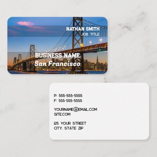 Carte De Visite San Francisco (Devant / Derrière)