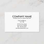 Carte De Visite san francisco birds (Dos)