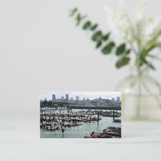 Carte De Visite San Francisco et Pier 39 Sea Lions City Skyline (Debout devant)