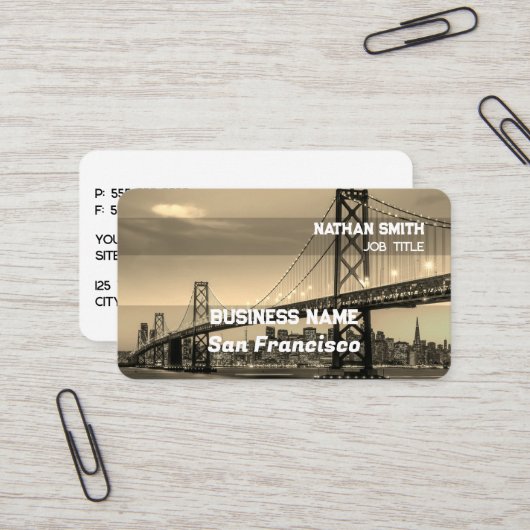 Carte De Visite San Francisco Retro (Devant/Arrière en situation)