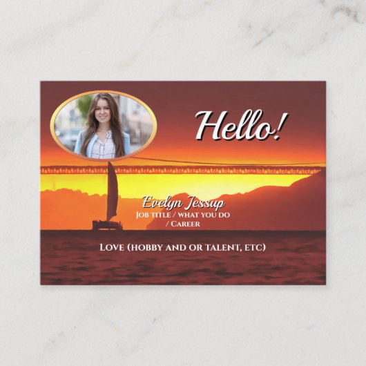 Carte De Visite San Francisco Sunset 1124 QR Code Calling Card (Devant)