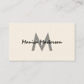 Carte De Visite Sand gray minimalist monogram (Devant)