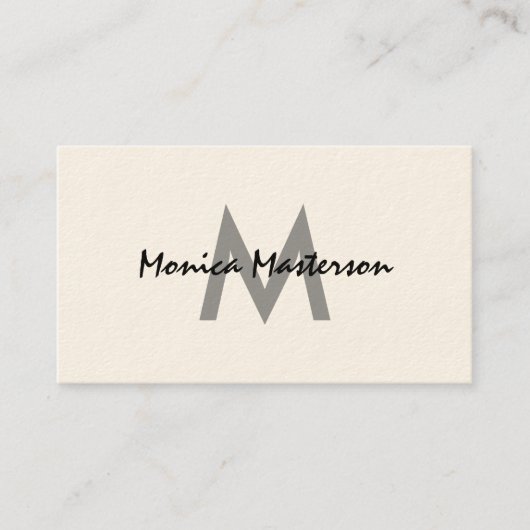 Carte De Visite Sand gray minimalist monogram (Devant)