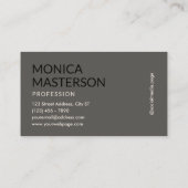 Carte De Visite Sand gray minimalist monogram (Dos)