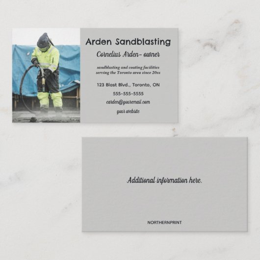 Carte De Visite Sandblasting modifiable (Devant / Derrière)