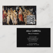 Carte De Visite Sandro Botticelli - La Primavera - QR Code (Devant / Derrière)