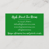 Carte De Visite Sandwich Au Doigt De Concombre L'Après-Midi Salle  (Dos)