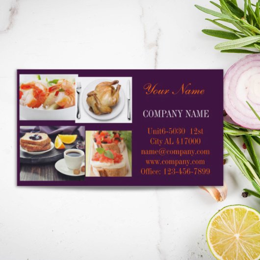 Carte De Visite sandwich burger de boeuf poulet chef privé traiteu