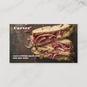 Carte De Visite Sandwich Reuben avec espace texte