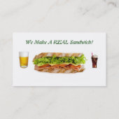Carte de visite sandwich Shop (Dos)