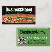 Carte De Visite Sandwich Sub Shop Deli Hoagie Restauration (Devant / Derrière)