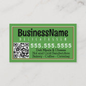 Carte De Visite Sandwich Sub Shop Deli Hoagie Restauration (Dos)