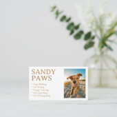 Carte De Visite Sandy Paws Chien Marcher Animaux de compagnie Phot (Debout devant)