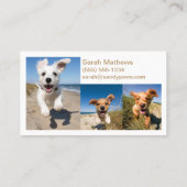 Carte De Visite Sandy Paws Chien Marcher Animaux de compagnie Phot (Dos)