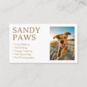 Carte De Visite Sandy Paws Chien Marcher Animaux de compagnie Phot (Devant)