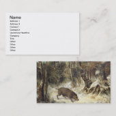 Carte De Visite Sanglier dans la neige, signée comme Courbet (Devant / Derrière)