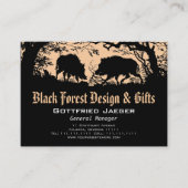 Carte De Visite Sanglier et cerf : Silhouette allemande / découpe  (Devant)