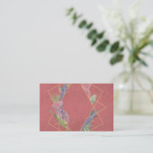 Carte De Visite Sangria Floral Leaf Designer (Debout devant)