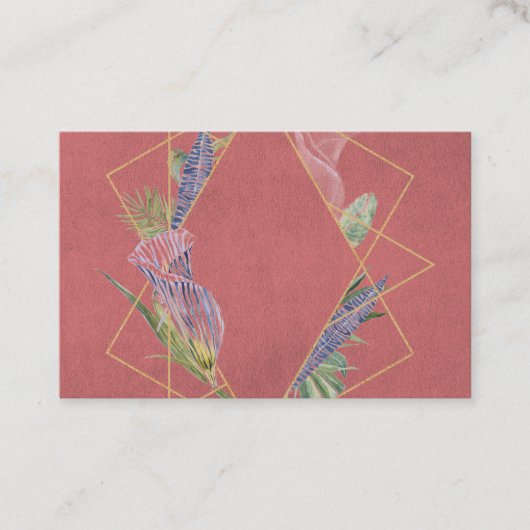 Carte De Visite Sangria Floral Leaf Designer (Devant)
