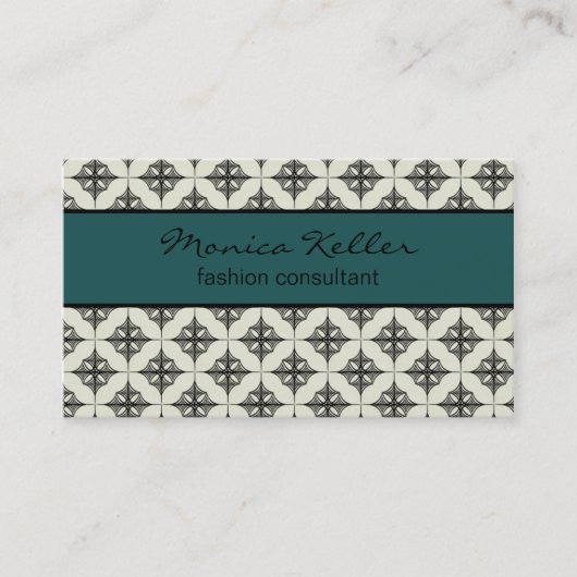 Carte de visite sans effort, Turquoise (Devant)