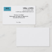 Carte De Visite Sans titre, VERA LOPES, courrier électronique : (Devant / Derrière)