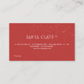 Carte De Visite Santa Claus for hire (Dos)