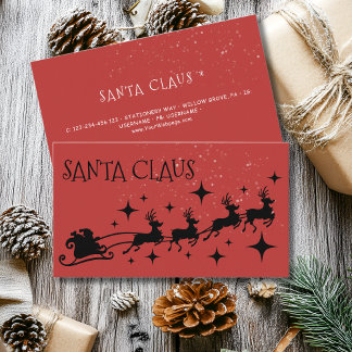 Carte De Visite Santa Claus for hire