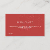 Carte De Visite Santa Claus for hire (Dos)