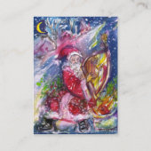 CARTE DE VISITE SANTA CLAUS JOUANT À LA HARPE EN LUMIÈRE DE LA LUN (Dos)