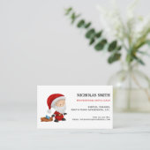 Carte De Visite Santa Claus Professionnel mignon avec jouets Noël (Debout devant)
