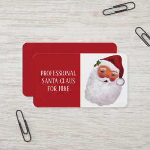 Carte De Visite Santa Claus Xmas Red Hire Sleigh Professionnel